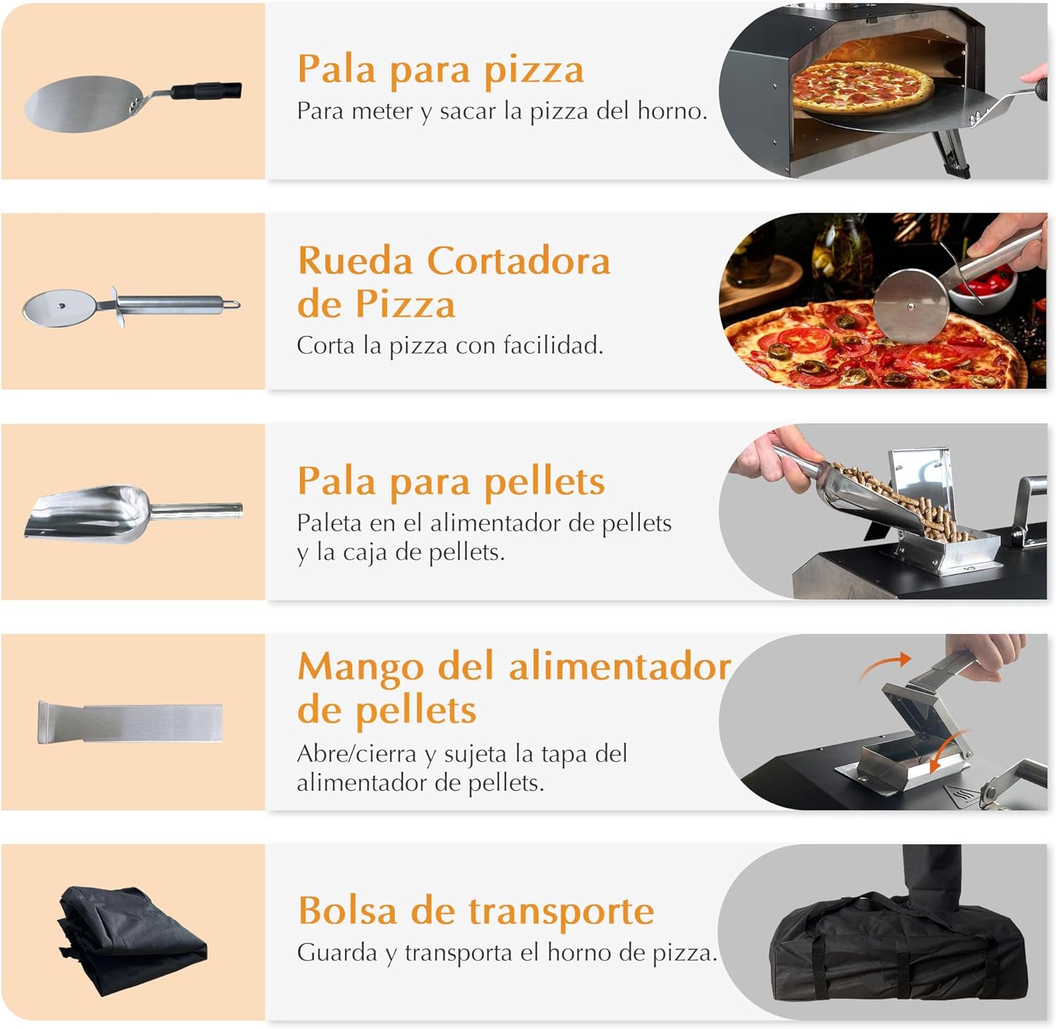 KitchenBoss Pizza Oven Outdoor Pizza Ovens Portable: Wooden Pellet Heated Pizza Oven with 30.5 cm Pizza Stone, Stainless Steel Pizza Oven for Garden, Patio, Backyard, Camping 12 Inch [Energy Class A]